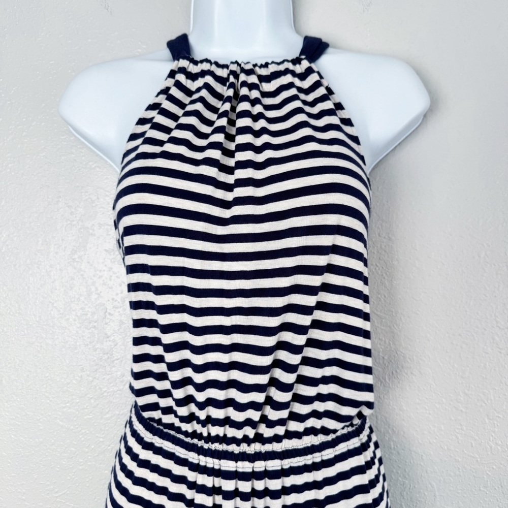 Caslon blue white striped stretchy maxi dress S - Picture 2 of 10